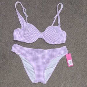 Purple Gingham Bikini Set